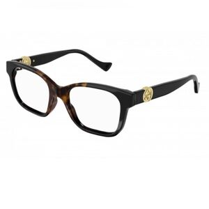 Gucci GG1025O Eyeglasses Shiny Gradient Havana / Clear demo lens Women's